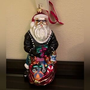 Christopher Radko Harley Santa Ornament